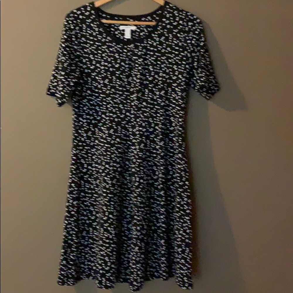 Dress black with white polka dots